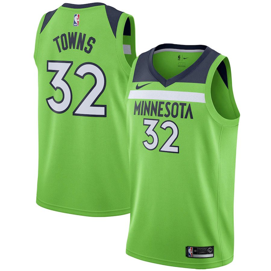 Men Minnesota Timberwolves 32 Karl-Anthony Towns Nike Green Swingman NBA Jersey